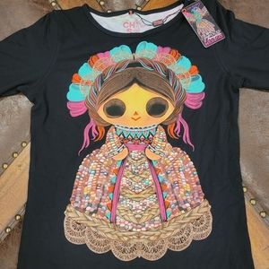 Mid sleeve mexican shirt